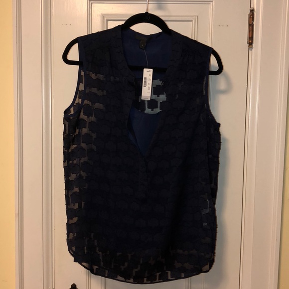 NWT J. Crew Geo Clip Jacquard Shell Tank Top - 8 - Picture 1 of 6